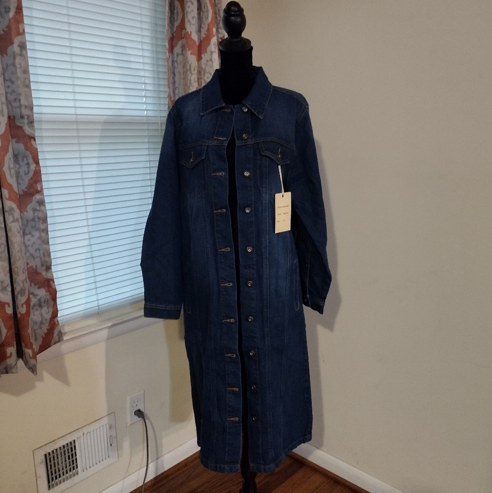 Long Oversized Jean Jacket - Picture 3 of 10